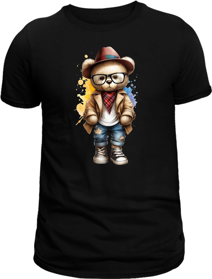 Casual Street-Style Teddy Bear Graphic T-Shirt – Trendy, Comfortable, and Unisex Design