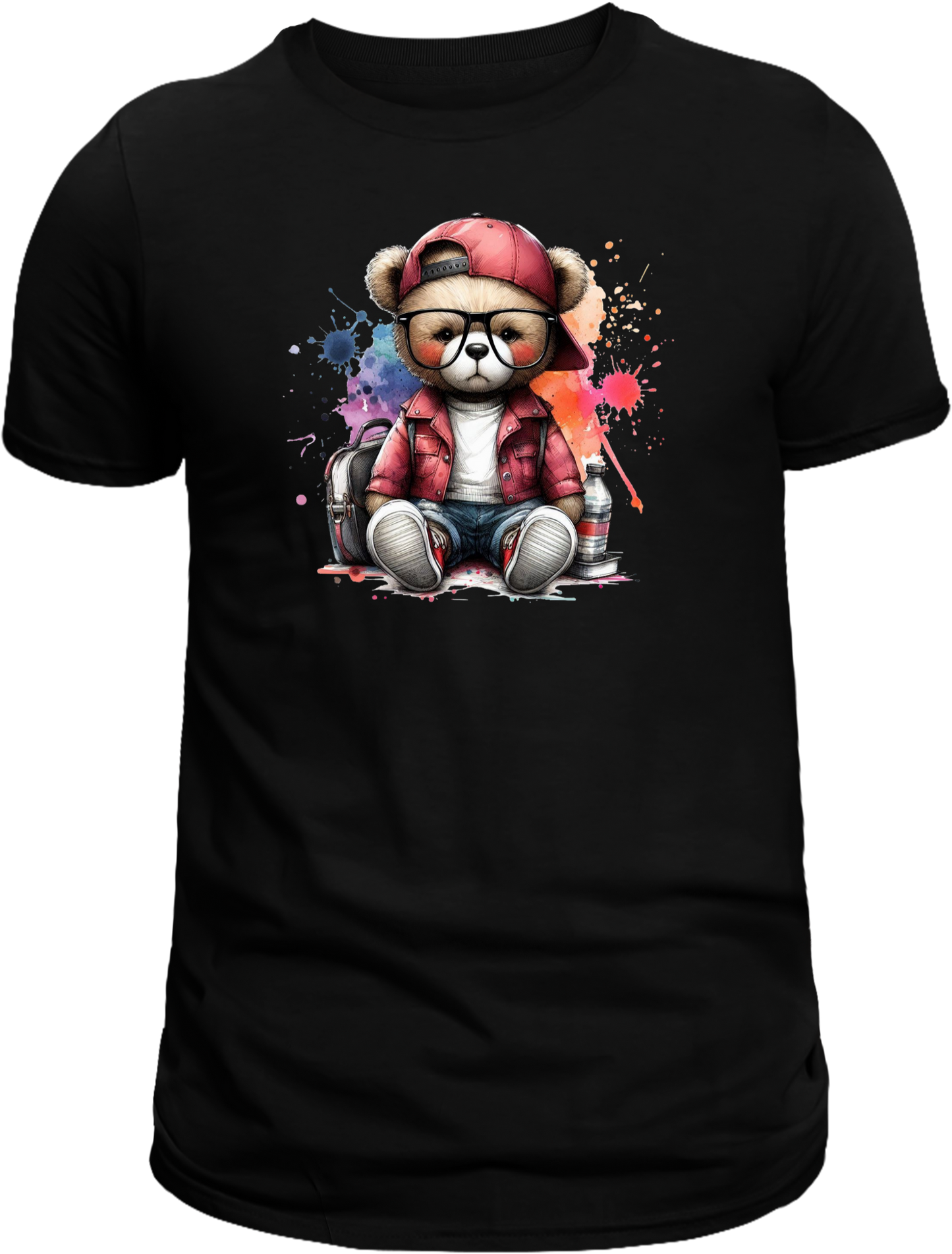 Casual Street-Style Teddy Bear Graphic T-Shirt – Trendy, Comfortable, and Unisex Design