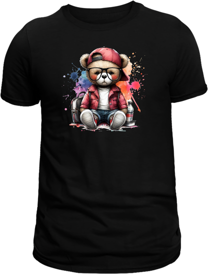 Casual Street-Style Teddy Bear Graphic T-Shirt – Trendy, Comfortable, and Unisex Design