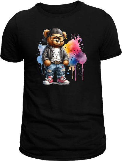 Casual Street-Style Teddy Bear Graphic T-Shirt – Trendy, Comfortable, and Unisex Design