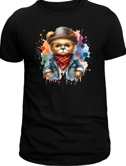 Casual Street-Style Teddy Bear Graphic T-Shirt – Trendy, Comfortable, and Unisex Design