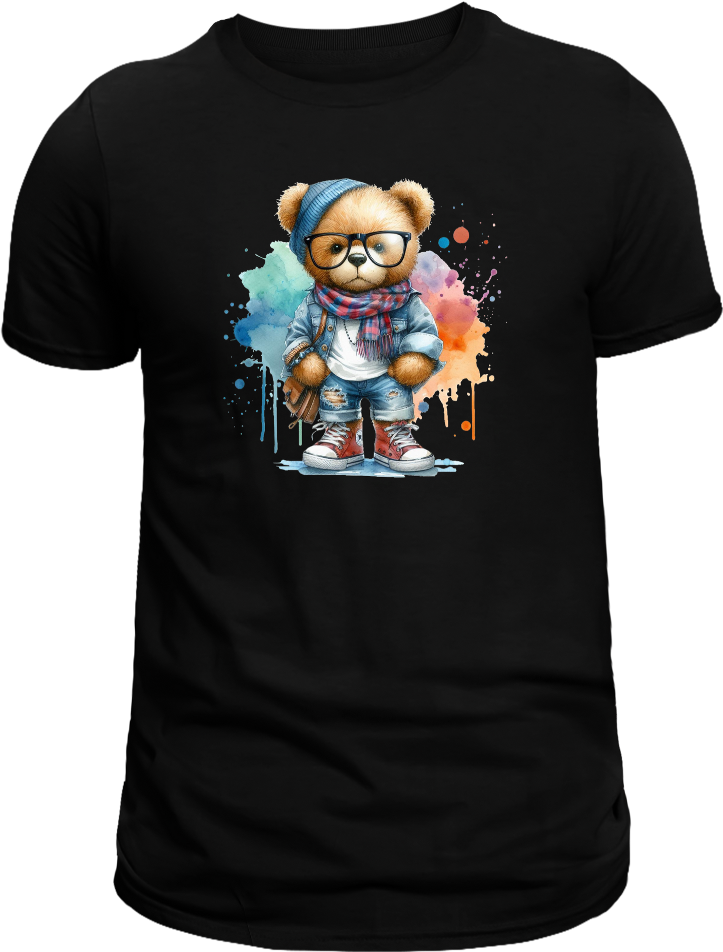 Casual Street-Style Teddy Bear Graphic T-Shirt – Trendy, Comfortable, and Unisex Design