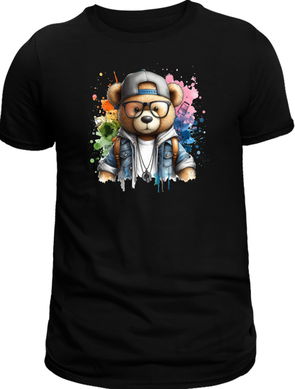 Casual Street-Style Teddy Bear Graphic T-Shirt – Trendy, Comfortable, and Unisex Design