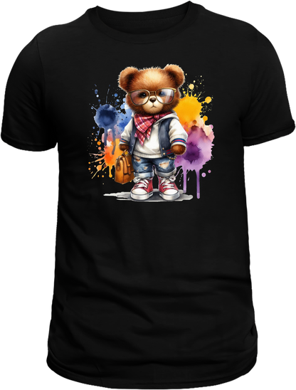 Casual Street-Style Teddy Bear Graphic T-Shirt – Trendy, Comfortable, and Unisex Design