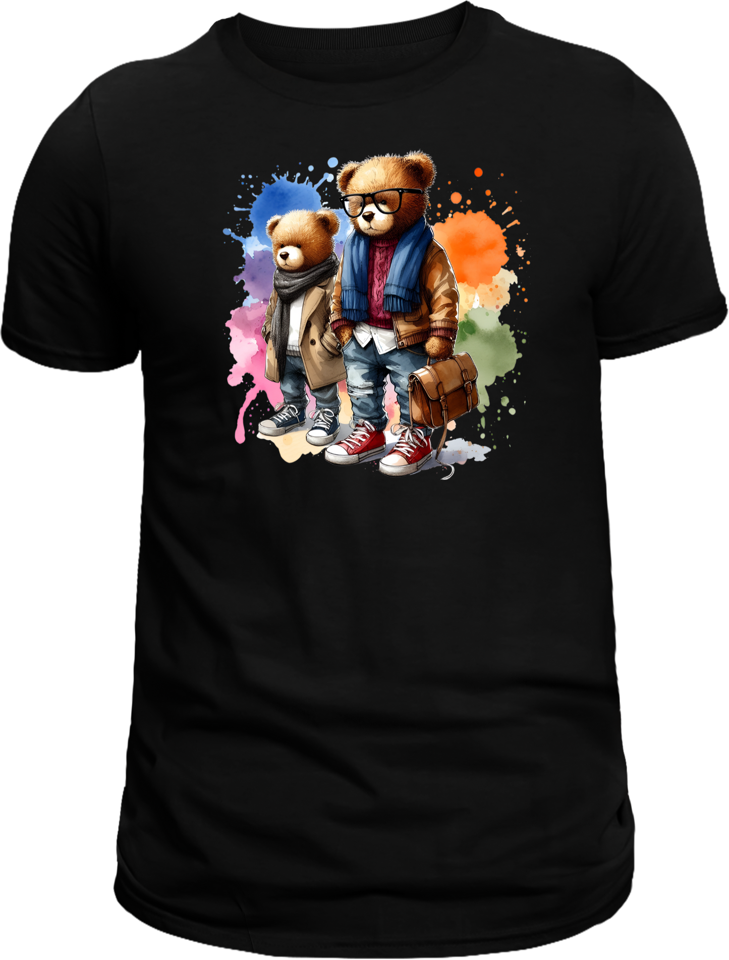 Casual Street-Style Teddy Bear Graphic T-Shirt – Trendy, Comfortable, and Unisex Design