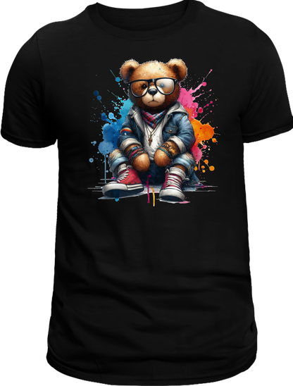 Casual Street-Style Teddy Bear Graphic T-Shirt – Trendy, Comfortable, and Unisex Design