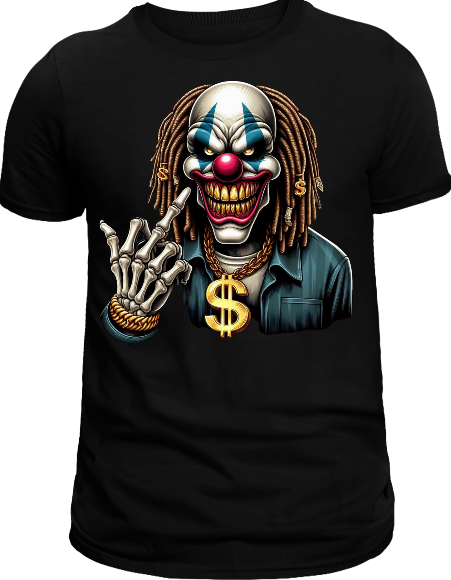 Menacing Clown T-Shirt – Bold and Creepy Graphic Tee for Horror Fans