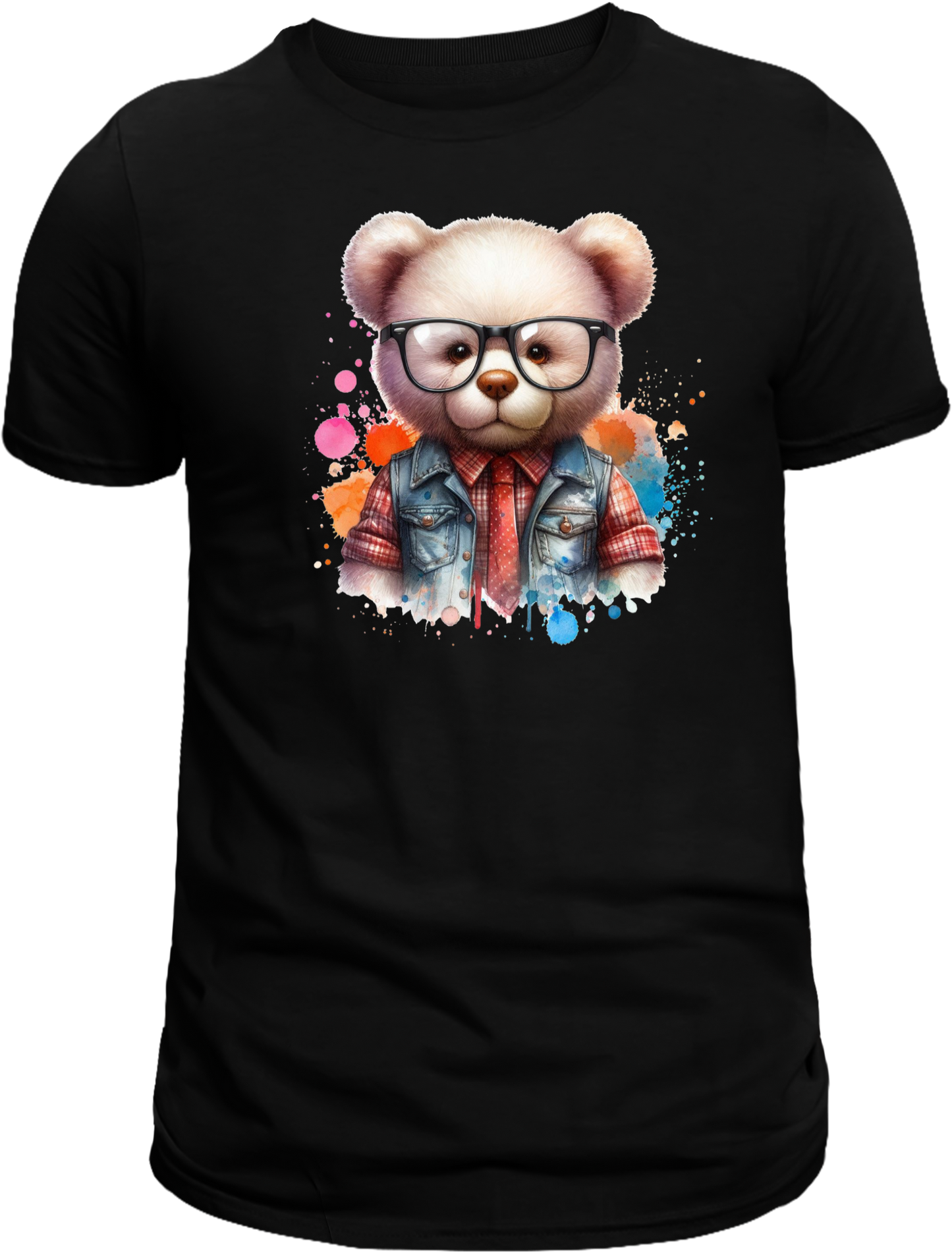 Casual Street-Style Teddy Bear Graphic T-Shirt – Trendy, Comfortable, and Unisex Design