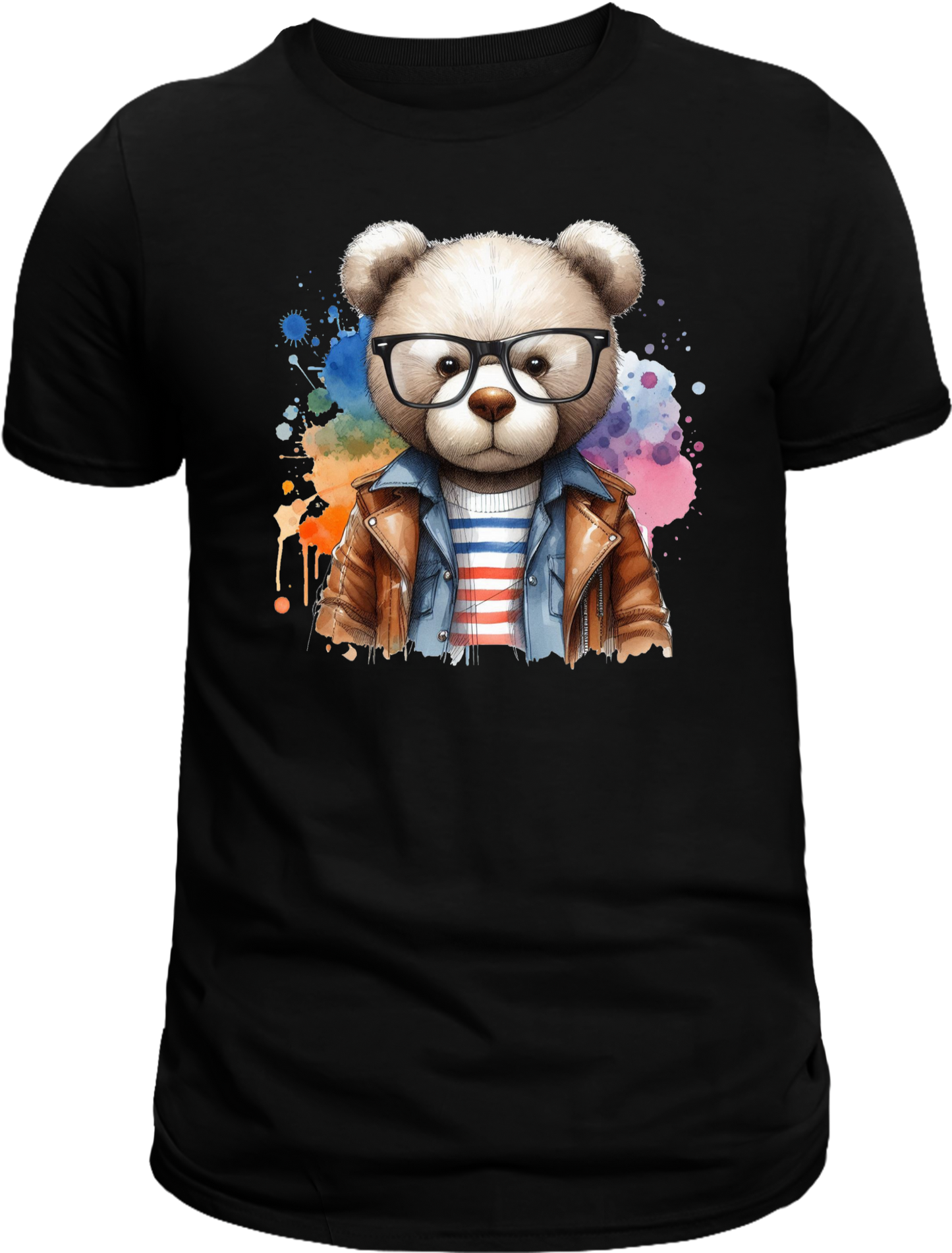 Casual Street-Style Teddy Bear Graphic T-Shirt – Trendy, Comfortable, and Unisex Design