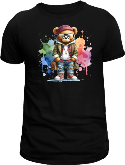 Casual Street-Style Teddy Bear Graphic T-Shirt – Trendy, Comfortable, and Unisex Design